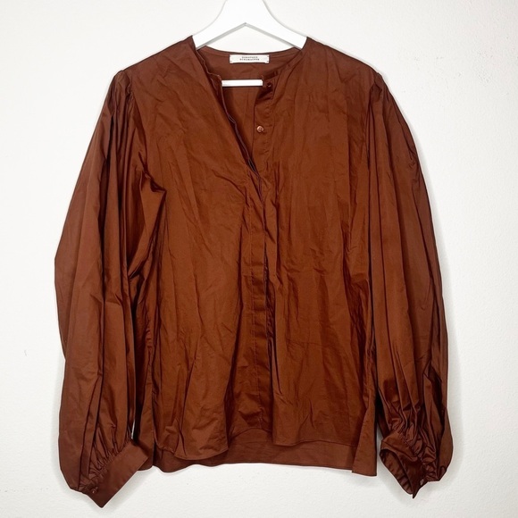 Dorothee Schumacher Power Poplin Cotton Blouse in Brown - Picture 4 of 10